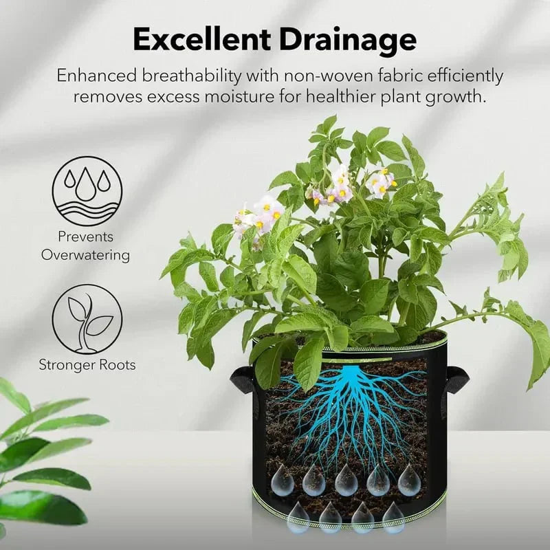 Grow bag with excellent drainage and airflow