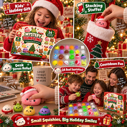 SLUMINA™ 24-Day Christmas Squishy Advent Calendar – 24 Cute Mini Surprise Toys