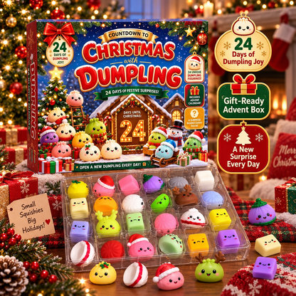 SLUMINA™ 24-Day Christmas Squishy Advent Calendar – 24 Cute Mini Surprise Toys