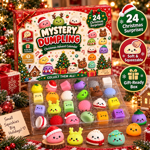 SLUMINA™ 24-Day Christmas Squishy Advent Calendar – 24 Cute Mini Surprise Toys