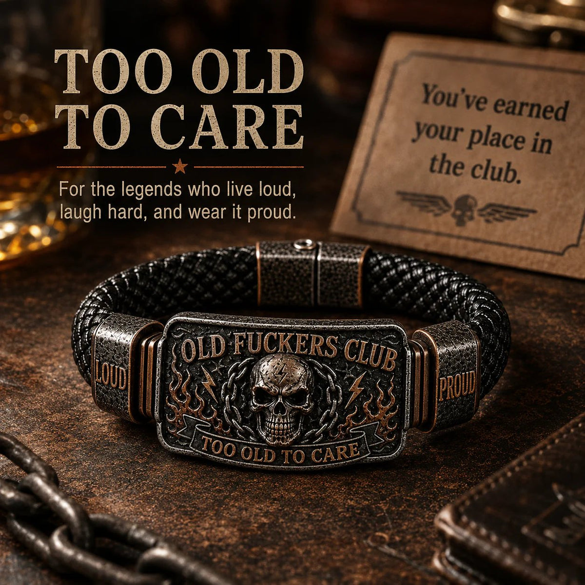 Old F*ckers Club Lifetime Member Double-Sided Collector Bracelet