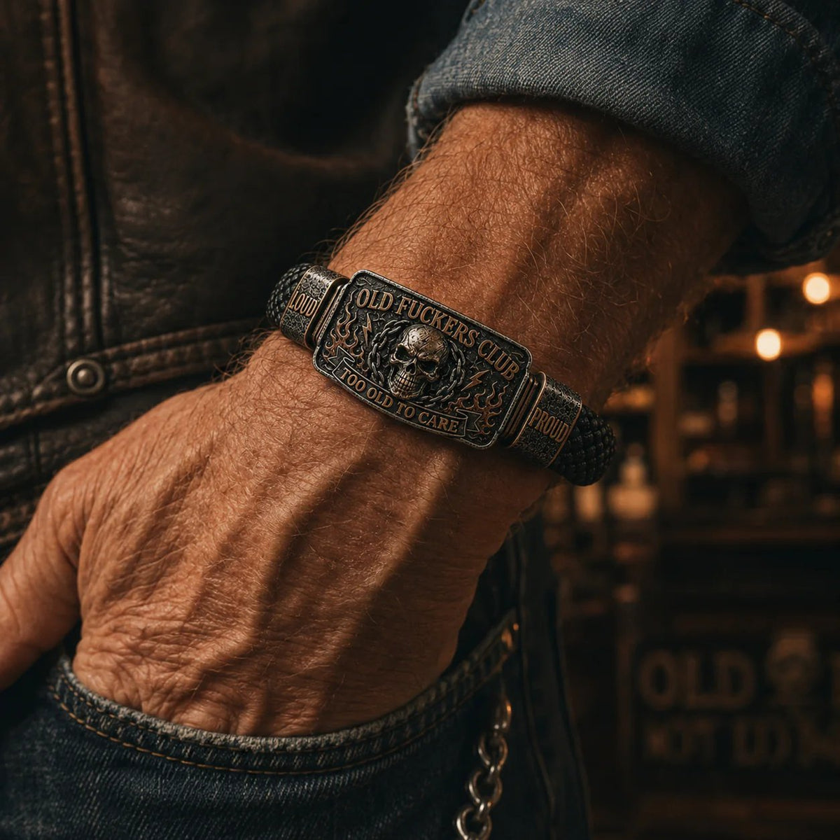 Old F*ckers Club Lifetime Member Double-Sided Collector Bracelet