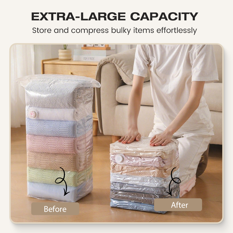 🥳LAST DAY BUY 2 GET 1 FREE!!💞50K+ SOLD!🧳💨 No‑Pump Vacuum Storage Bags
